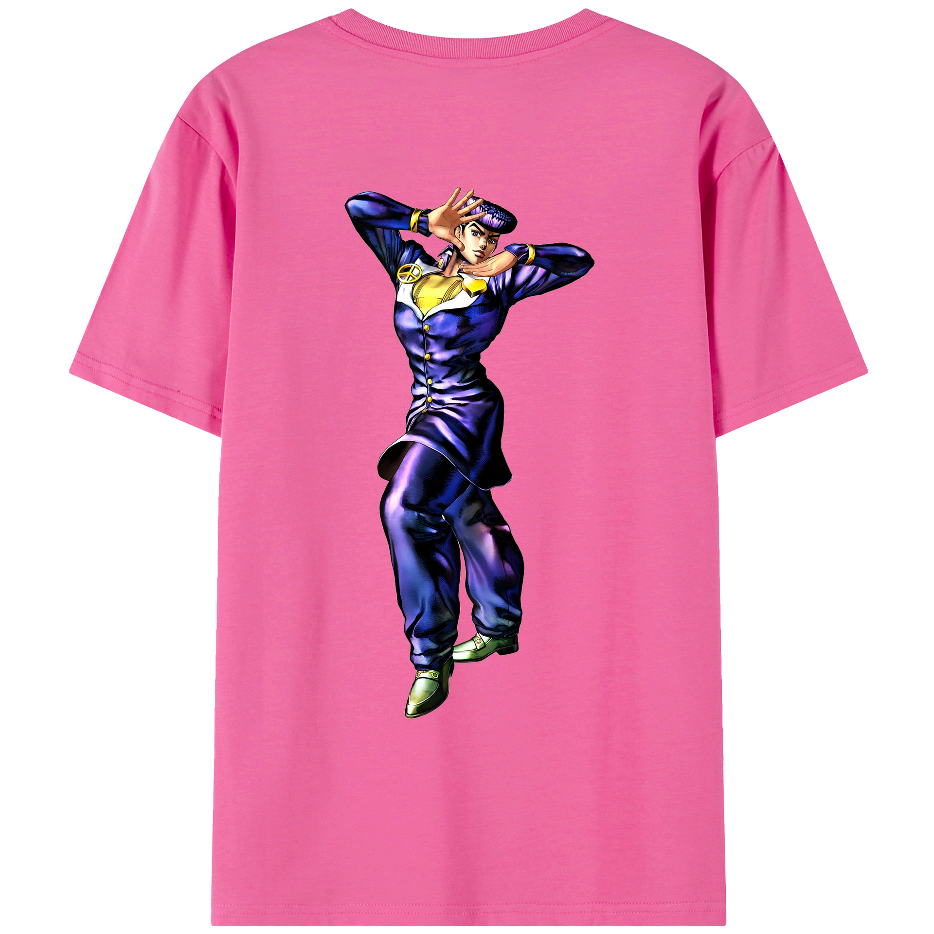 （画像用） ジョジョの奇妙な冒険 ひがしかた じょうすけ JoJo's Bizarre Adventure Higashikata Josuke レディース半袖Tシャツ(バックプリント)